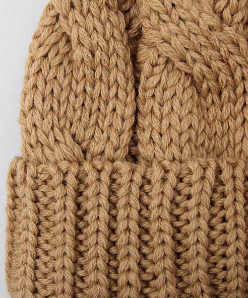 HIGHLAND 2000（ハイランドトゥーサウザンド）の「【 HIGHLAND 2000 】ケーブル編み ニット帽 / ウールニット帽 / ニットワッチ / 大きめケーブル編み（ニットキャップ/ビーニー・メンズ・ブラック/キャメル/グレー/ナチュラル/ワイン・FREE）」の9枚目の写真