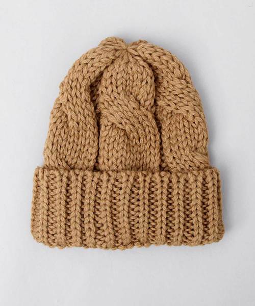 HIGHLAND 2000（ハイランドトゥーサウザンド）の「【 HIGHLAND 2000 】ケーブル編み ニット帽 / ウールニット帽 / ニットワッチ / 大きめケーブル編み（ニットキャップ/ビーニー・メンズ・ブラック/キャメル/グレー/ナチュラル/ワイン・FREE）」の21枚目の写真