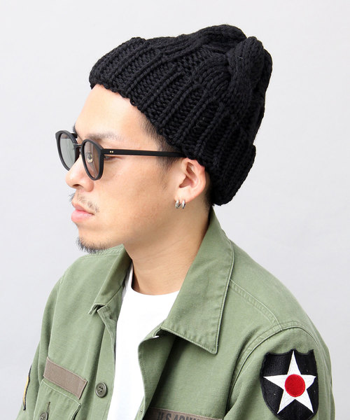HIGHLAND 2000（ハイランドトゥーサウザンド）の「【 HIGHLAND 2000 】ケーブル編み ニット帽 / ウールニット帽 / ニットワッチ / 大きめケーブル編み（ニットキャップ/ビーニー・メンズ・ブラック/キャメル/グレー/ナチュラル/ワイン・FREE）」の19枚目の写真