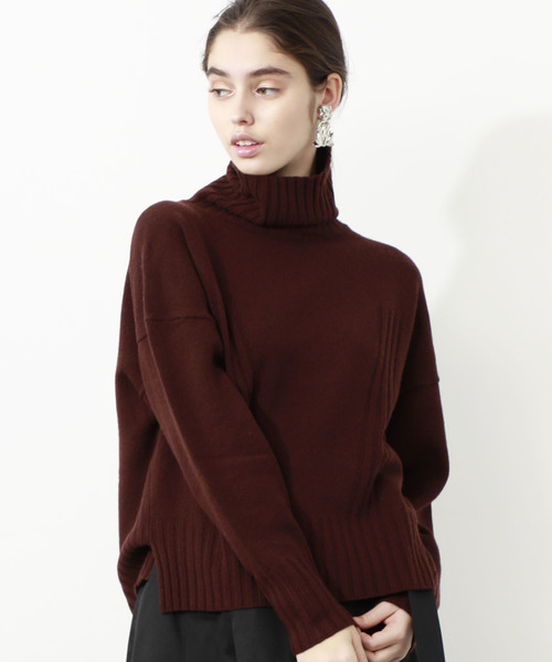 city（シティ）の「【CITY】WOOL CASHMERE TURTLE PO（ニット/セーター・レディース・ブラック/ブラウン/イエロー・1/0）」の2枚目の写真