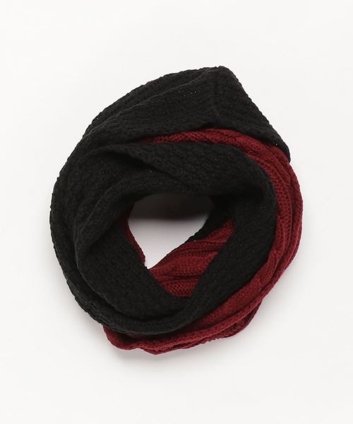 VENCEEXCHANGE(ヴァンスエクスチェンジ)の「ケーブル切り替え配色スヌード(ストール/ショール・メンズ・ブラック/ネイビー/ワインレッド・フリー)」の3枚目の写真