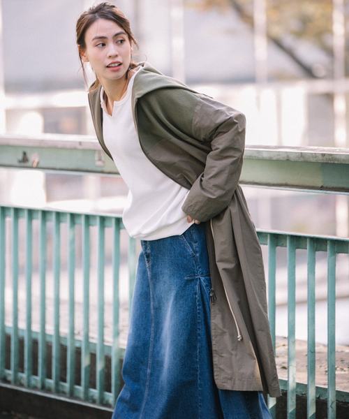 Munich（ミューニック）の「ヴィンテージスウェット×タフタフードコート<スプリングコート>（その他アウター・レディース・グレー/オートミール/カーキ・XS/S）」の6枚目の写真