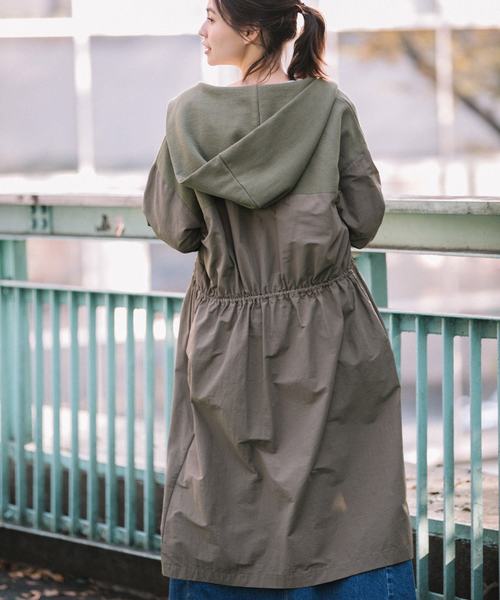 Munich（ミューニック）の「ヴィンテージスウェット×タフタフードコート<スプリングコート>（その他アウター・レディース・グレー/オートミール/カーキ・XS/S）」の7枚目の写真