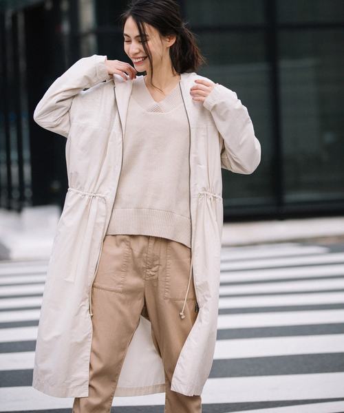 Munich（ミューニック）の「ヴィンテージスウェット×タフタフードコート<スプリングコート>（その他アウター・レディース・グレー/オートミール/カーキ・XS/S）」の9枚目の写真