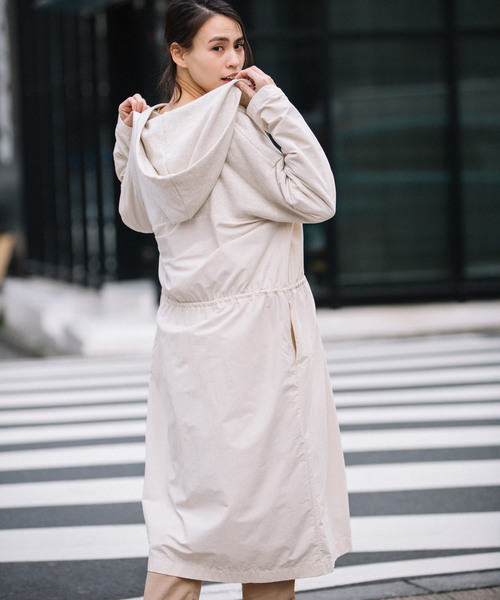 Munich（ミューニック）の「ヴィンテージスウェット×タフタフードコート<スプリングコート>（その他アウター・レディース・グレー/オートミール/カーキ・XS/S）」の10枚目の写真