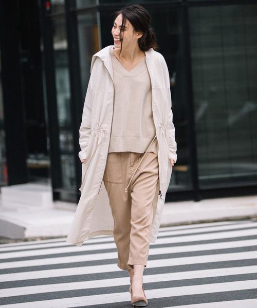 Munich（ミューニック）の「ヴィンテージスウェット×タフタフードコート<スプリングコート>（その他アウター・レディース・グレー/オートミール/カーキ・XS/S）」の8枚目の写真