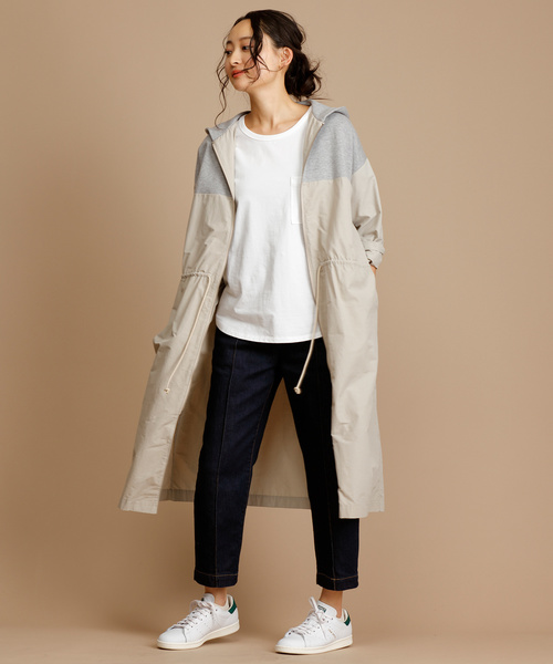 Munich（ミューニック）の「ヴィンテージスウェット×タフタフードコート<スプリングコート>（その他アウター・レディース・グレー/オートミール/カーキ・XS/S）」の15枚目の写真