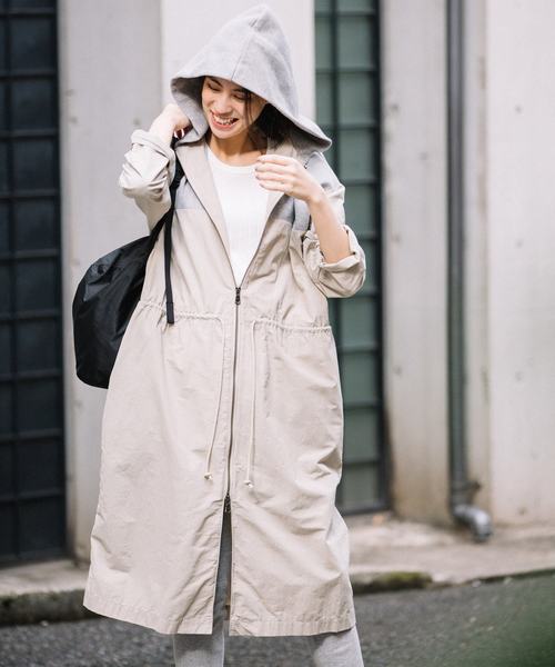 Munich（ミューニック）の「ヴィンテージスウェット×タフタフードコート<スプリングコート>（その他アウター・レディース・グレー/オートミール/カーキ・XS/S）」の13枚目の写真