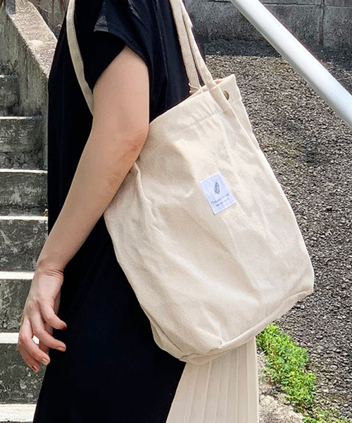 STYLEBLOCK（スタイルブロック）の「コーデュロイトートバッグ（トートバッグ・レディース・ホワイト/ブラック/ベージュ/ブラウン/グレー/ピンク/イエロー/グリーン・FREE）」の18枚目の写真