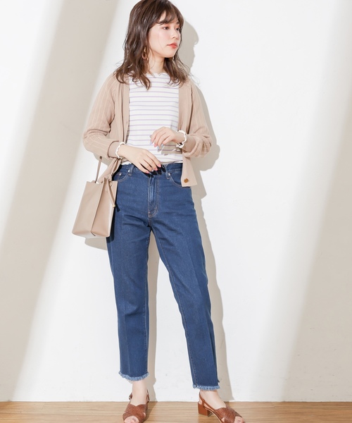 natural couture（ナチュラルクチュール）の「センタープレスデニム（デニムパンツ・レディース・アイボリー/ブルー・SMALL/MEDIUM）」の14枚目の写真