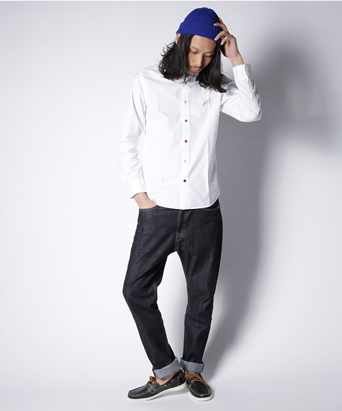 green label relaxing（グリーンレーベルリラクシング）の「[WEB限定]★★B/CRAZY BIG MIX/EMBシャツ（シャツ/ブラウス・メンズ・ホワイト/ロイヤルブルー・X-LARGE/MEDIUM/X-SMALL/SMALL/LARGE）」の9枚目の写真