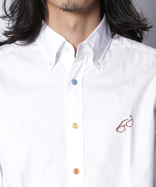 green label relaxing（グリーンレーベルリラクシング）の「[WEB限定]★★B/CRAZY BIG MIX/EMBシャツ（シャツ/ブラウス・メンズ・ホワイト/ロイヤルブルー・X-LARGE/MEDIUM/X-SMALL/SMALL/LARGE）」の3枚目の写真