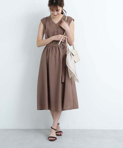 N N Natural Beauty Basic エヌエヌナチュラルビューティーベーシック の 追加生産 ドライポプリンノースリーブワンピース ワンピース Wear