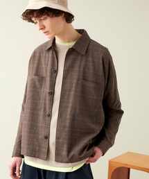 EMMA CLOTHES | TRストレッチ ビッグステッチ L/Sオーバーボックス CPOシャツジャケット(シャツ/ブラウス)