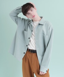 EMMA CLOTHES | TRストレッチ ビッグステッチ L/Sオーバーボックス CPOシャツジャケット(シャツ/ブラウス)