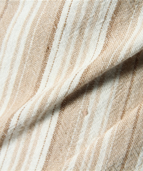 goa（ゴア）の「ﾘﾈﾝ混ｽﾄﾗｲﾌﾟﾍﾝﾘｰP,O（Tシャツ/カットソー・メンズ・ベージュ/カーキ・FREE）」の8枚目の写真