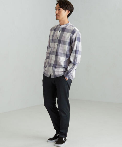 green label relaxing(グリーンレーベルリラクシング)の「SC ビエラ ブロックチェック バンド シャツ(シャツ/ブラウス・メンズ・ベージュ/ライトブルー・SMALL/MEDIUM/LARGE)」の8枚目の写真