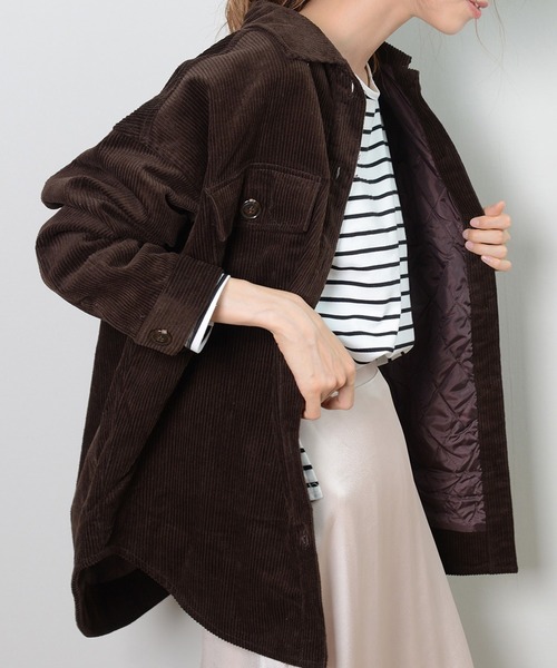 shopnikoniko(ショップニコニコ)の「コーデュロイCPOジャケット(その他アウター・レディース・ブラウン/オフホワイト/モカ・フリー)」の1枚目の写真