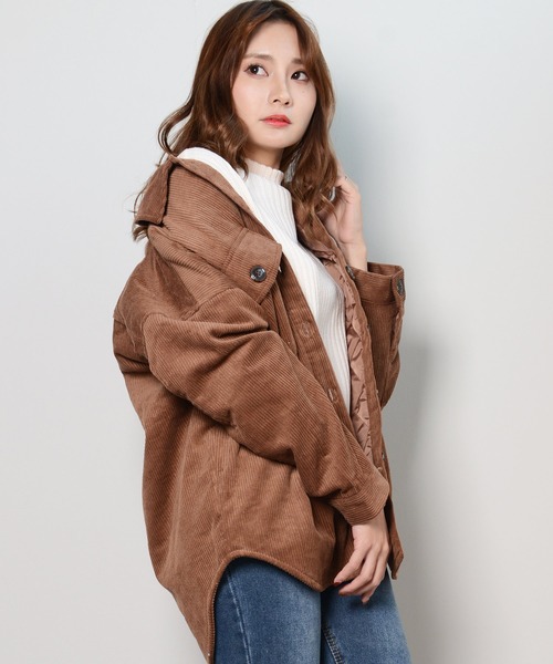 shopnikoniko(ショップニコニコ)の「コーデュロイCPOジャケット(その他アウター・レディース・ブラウン/オフホワイト/モカ・フリー)」の14枚目の写真