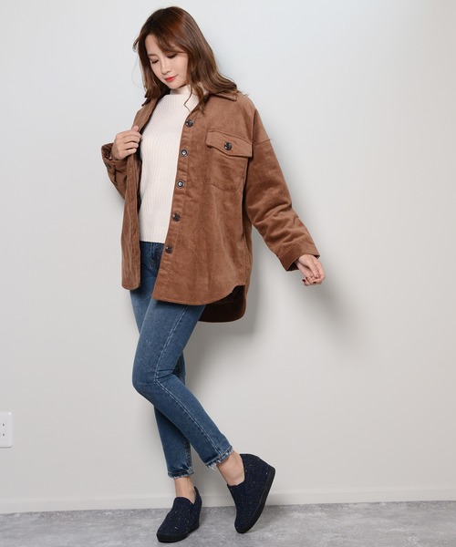 shopnikoniko(ショップニコニコ)の「コーデュロイCPOジャケット(その他アウター・レディース・ブラウン/オフホワイト/モカ・フリー)」の16枚目の写真
