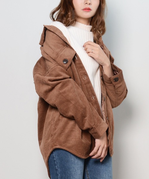shopnikoniko(ショップニコニコ)の「コーデュロイCPOジャケット(その他アウター・レディース・ブラウン/オフホワイト/モカ・フリー)」の18枚目の写真