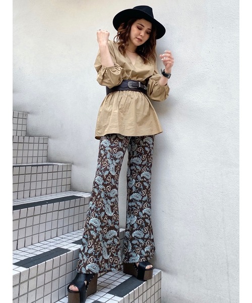 EGOIST（エゴイスト）の「ペイズリー柄スリムフレアパンツ（その他