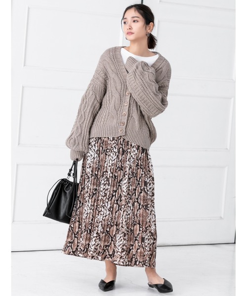 fifth（フィフス）の「パイソン柄プリーツロングスカート（スカート