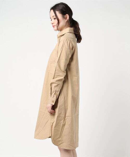 OUTDOOR PRODUCTS APPAREL(アウトドアプロダクツアパレル)の「ツイルワンピース ロングシャツワンピース(ワンピース・レディース・ホワイト/レンガ/カーキ/ベージュ・MEDIUM/LARGE)」の5枚目の写真
