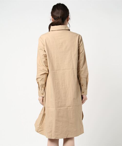 OUTDOOR PRODUCTS APPAREL(アウトドアプロダクツアパレル)の「ツイルワンピース ロングシャツワンピース(ワンピース・レディース・ホワイト/レンガ/カーキ/ベージュ・MEDIUM/LARGE)」の6枚目の写真