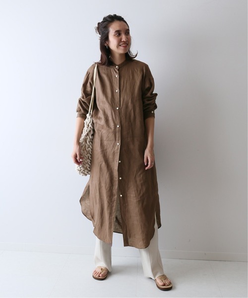 シャツワンピース ワンピース Framework フレームワーク のファッション Linen Linen ワンピース French
