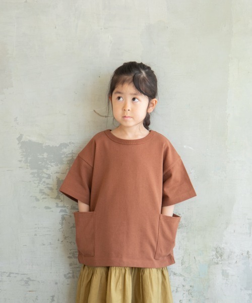 LOWRYS FARM（ローリーズファーム）の「ＵＳＡポケットＴＳＳ　881801（Tシャツ/カットソー・キッズ・ベージュ/ライム/ブラック/ブラウン・MEDIUM/X-LARGE/LARGE）」の2枚目の写真