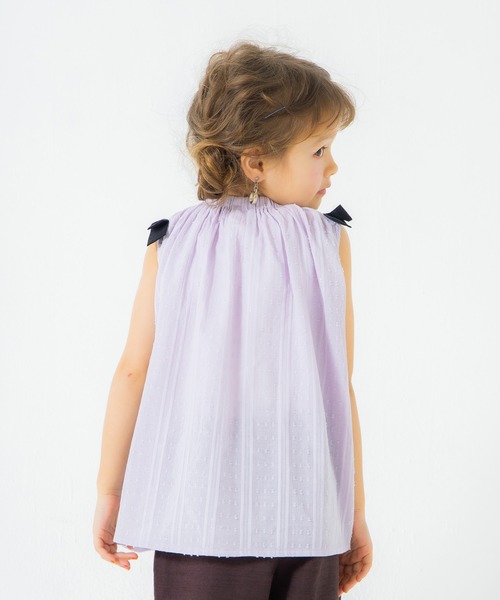 BRANSHES（ブランシェス）の「肩リボンチュニック（チュニック・キッズ・パープル/ピンクベージュ・120cm/130cm/110cm/90cm/140cm/100cm/150cm）」の10枚目の写真