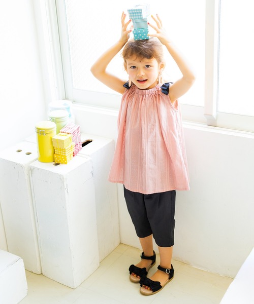 BRANSHES（ブランシェス）の「肩リボンチュニック（チュニック・キッズ・パープル/ピンクベージュ・120cm/130cm/110cm/90cm/140cm/100cm/150cm）」の16枚目の写真