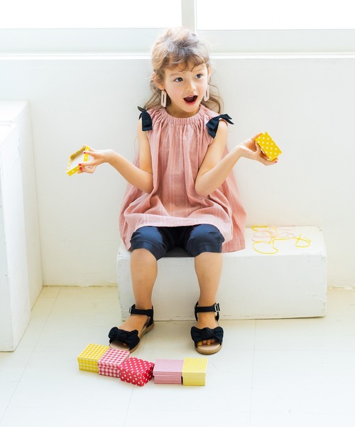 BRANSHES（ブランシェス）の「肩リボンチュニック（チュニック・キッズ・パープル/ピンクベージュ・120cm/130cm/110cm/90cm/140cm/100cm/150cm）」の20枚目の写真