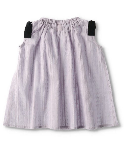 BRANSHES（ブランシェス）の「肩リボンチュニック（チュニック・キッズ・パープル/ピンクベージュ・120cm/130cm/110cm/90cm/140cm/100cm/150cm）」の4枚目の写真