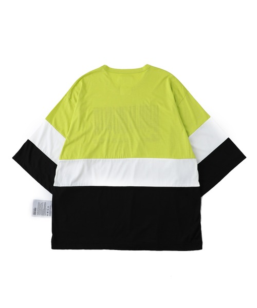 SHAREEF(シャリーフ)の「STUDIOUS別注 BARCODE T / 20535707(Tシャツ/カットソー・メンズ・レッド/ピンク/ライム・1/2)」の4枚目の写真
