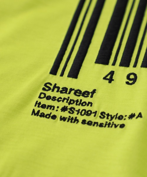 SHAREEF(シャリーフ)の「STUDIOUS別注 BARCODE T / 20535707(Tシャツ/カットソー・メンズ・レッド/ピンク/ライム・1/2)」の7枚目の写真