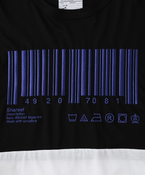 SHAREEF(シャリーフ)の「STUDIOUS別注 BARCODE T / 20535707(Tシャツ/カットソー・メンズ・レッド/ピンク/ライム・1/2)」の16枚目の写真