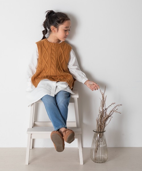 MAKE YOUR DAY(メイクユアデイ)の「ロングブラウス■80~140cm(シャツ/ブラウス・キッズ・オフホワイト・110/100/80/130/90/140/120)」の2枚目の写真
