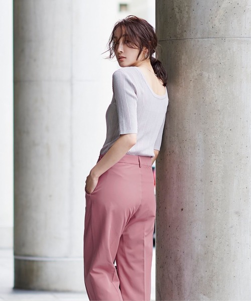 UR'S(ユアーズ)の「センタープレスカラーセミワイドパンツ(その他パンツ・レディース・ライトグレー/ブルー/グリーン/ピンク・L/M/S)」の13枚目の写真
