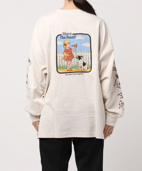 SpRay(スプレイ)の「PIZZA GIRL BIG Tシャツ(Tシャツ/カットソー・レディース・オフホワイト/スミクロ/ライトベージュ/ブルー/パープル・FREE)」の7枚目の写真