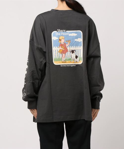 SpRay(スプレイ)の「PIZZA GIRL BIG Tシャツ(Tシャツ/カットソー・レディース・オフホワイト/スミクロ/ライトベージュ/ブルー/パープル・FREE)」の9枚目の写真