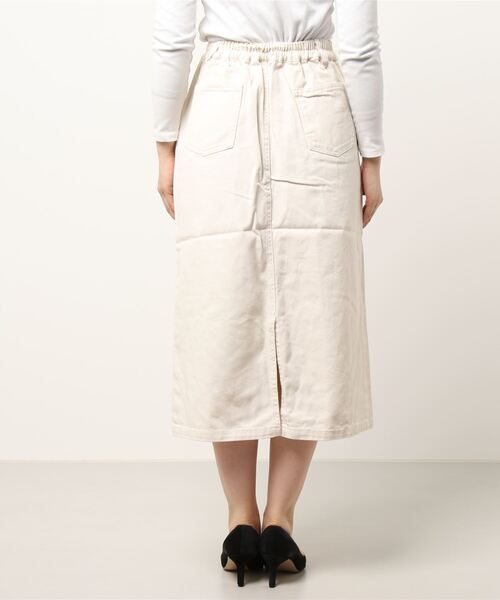 INNOCENT BLUE（イノセントブルー）の「【innocent blue/イノセントブルー】バックスリットツイルスカート　Iラインスカート（スカート・レディース・アイボリー/カーキ・MEDIUM）」の4枚目の写真