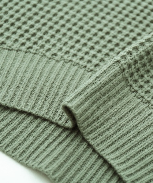n'OrLABEL（ノアールレーベル）の「『やわらかコクーンワッフルニット』（ニット/セーター・レディース・アイボリー/杢グレー/カーキ/テラコッタ/ブラック/ラベンダー/グレイッシュブルー/モカ・FREE）」の12枚目の写真
