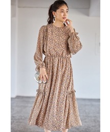 Cookie Chocolate | パネルギャザーフラワーワンピース(ワンピース)