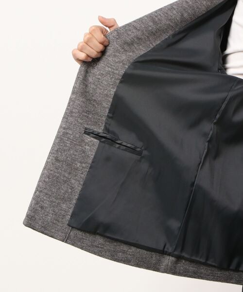 ikka（イッカ）の「ポンチノーカラージャケット（テーラードジャケット・レディース・ライトグレー/ベージュ/ブラック・L/M）」の6枚目の写真