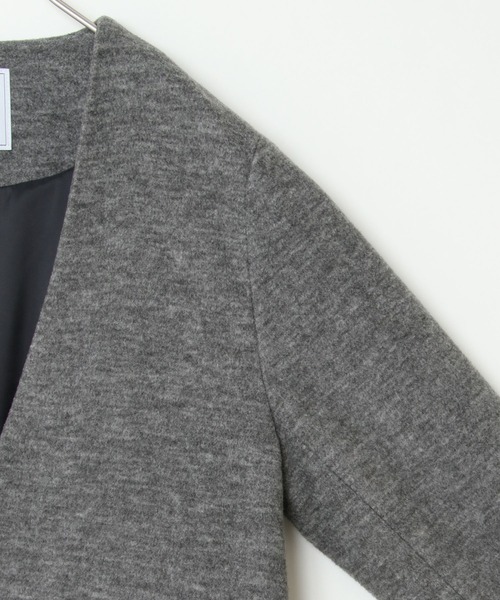 ikka（イッカ）の「ポンチノーカラージャケット（テーラードジャケット・レディース・ライトグレー/ベージュ/ブラック・L/M）」の14枚目の写真