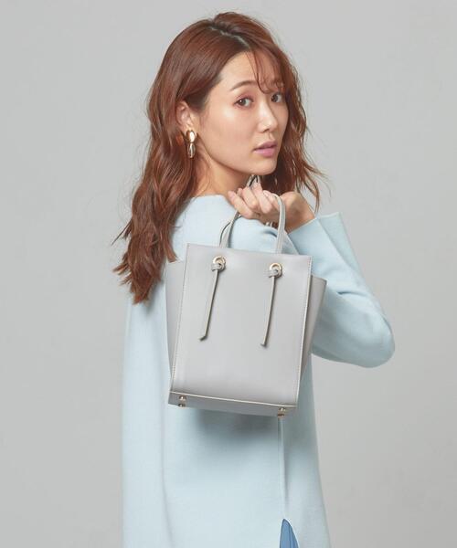 closet story(クローゼットストーリー)の「<closet story> FL スクエアミニ ムスビPT ショルダーバッグ(ショルダーバッグ・レディース・ライトグレー/ライトピンク・FREE)」の4枚目の写真