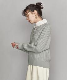 BEAUTY&YOUTH UNITED ARROWS（ビューティーアンドユースユナイテッドアローズ）の「BY ケーブルヘンリーネックニットプルオーバー -ウォッシャブル-（ニット/セーター・レディース）」