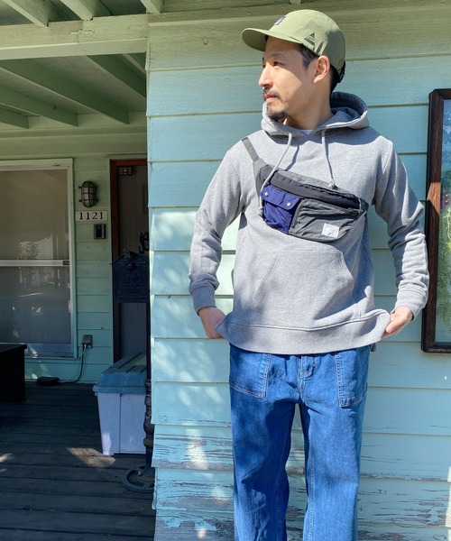 grn(ジーアールエヌ)の「◇U.S.COTTONSWEATBODYBAGPULLPARKA ベイメン裏毛バックモチーフプルオーバーパーカー アウトドア(パーカー・メンズ・ブラック/パープル/グリーン/ヘザーグレー・M/L)」の12枚目の写真